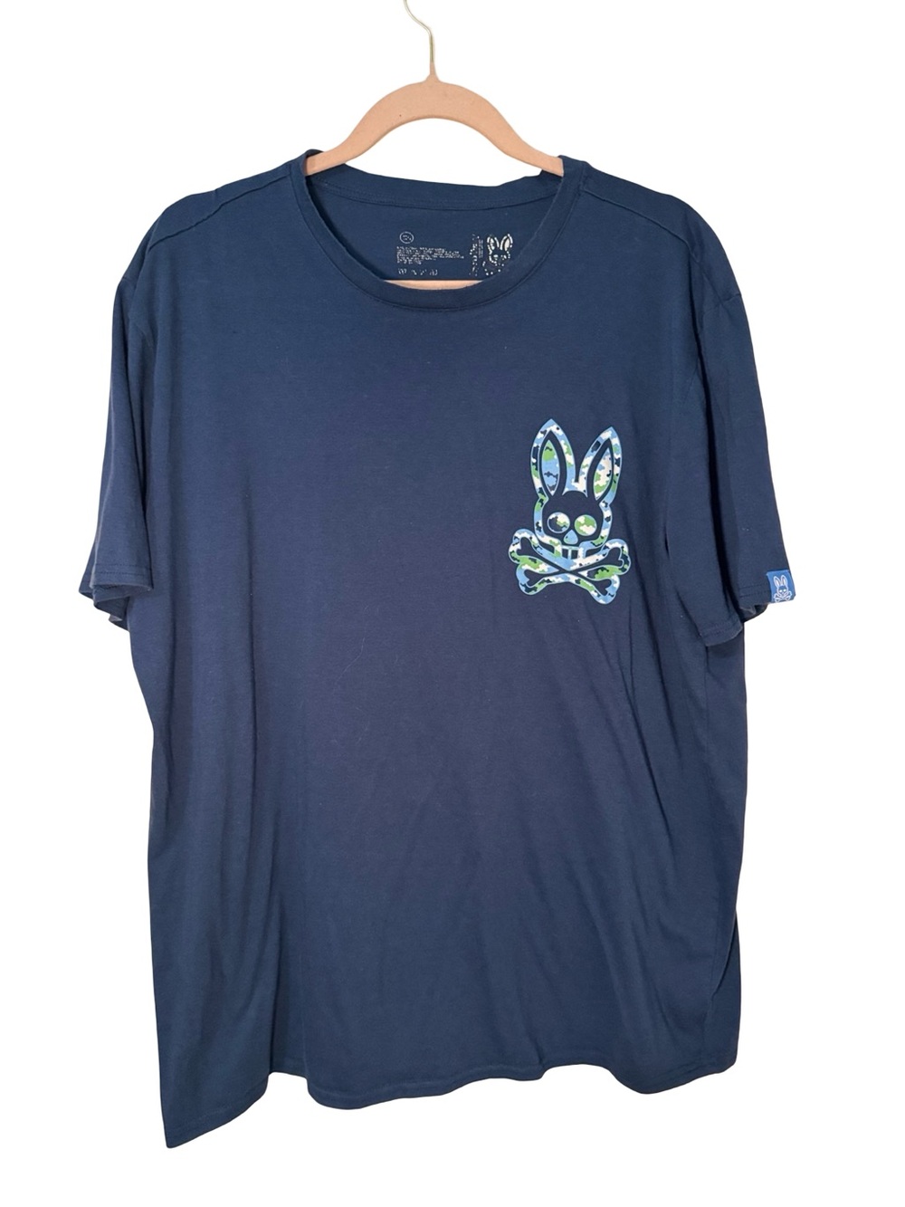 Psycho Bunny Men’s Navy Camouflage Logo Tee extra large